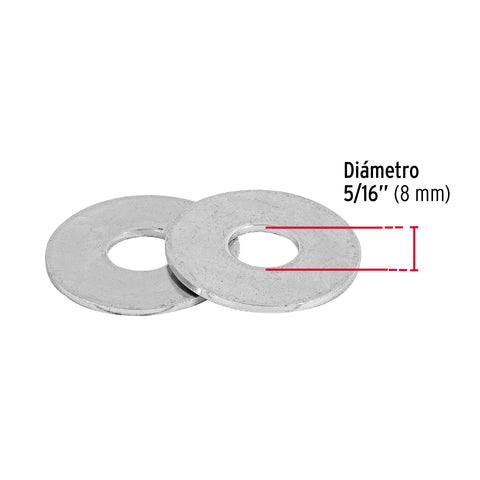 Bolsa de 1 kilo arandelas planas galvanizadas 5/16', FIERO | ARA-5/16 | 44544