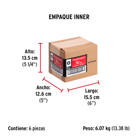 Bolsa de 1 kilo arandelas planas galvanizadas 3/8', FIERO | ARA-3/8 | 44545