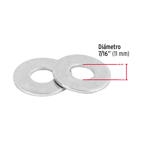 Bolsa de 1 kilo arandelas planas galvanizadas 7/16', FIERO | ARA-7/16 | 44546