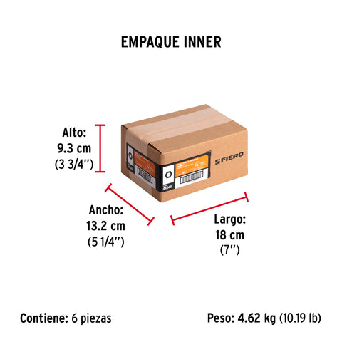 Bolsa con 250 tuercas 1/4' hexagonales de acero galvanizado | TUE-1/4 | 44548