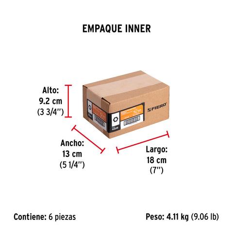 Bolsa con 150 tuercas 5/16' hexagonales de acero galvanizado | TUE-5/16 | 44549