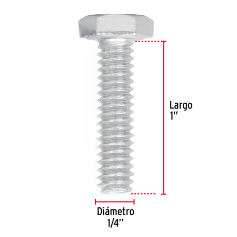 Bolsa con 100 tornillos 1/4' x 1' tipo máquina, FIERO | TORM-1/4X1 | 44558