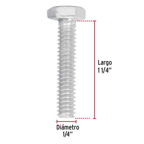 Bolsa con 100 tornillos 1/4' x 1-1/4' tipo máquina, FIERO | TORM-1/4X1-1/4 | 44559