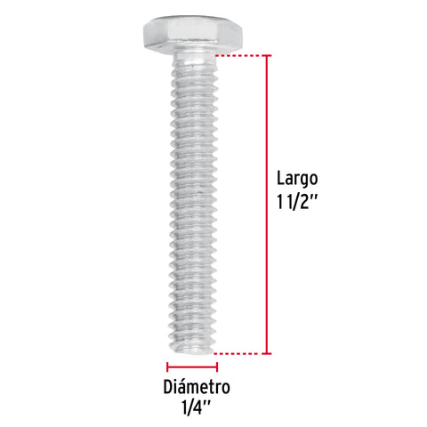 Bolsa con 80 tornillos 1/4' x 1-1/2' tipo máquina, FIERO | TORM-1/4X1-1/2 | 44560