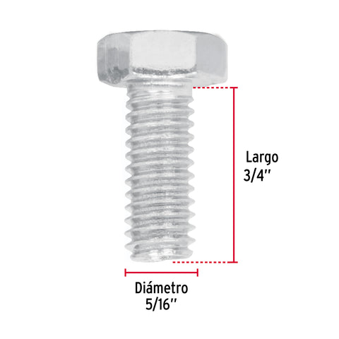 Bolsa con 80 tornillos 5/16' x 3/4' tipo máquina, FIERO | TORM-5/16X3/4 | 44565