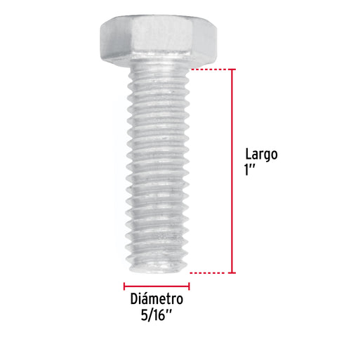 Bolsa con 60 tornillos 5/16' x 1' tipo máquina, FIERO | TORM-5/16X1 | 44566