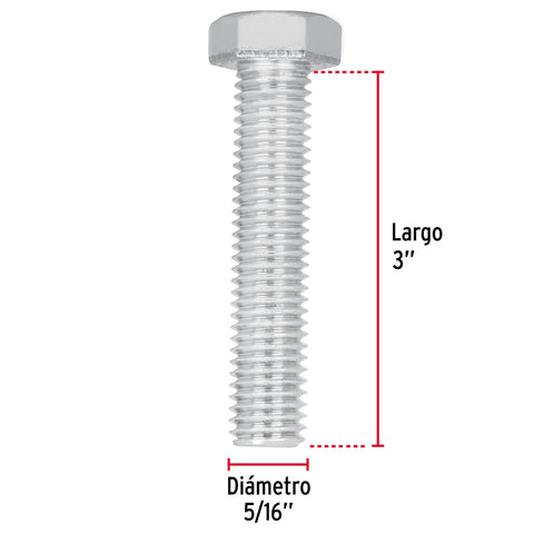 Bolsa con 60 tornillos 5/16' x 3' tipo máquina, FIERO | TORM-5/16X3 | 44571