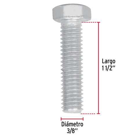 Bolsa con 70 tornillos 3/8' x 1-1/2' tipo máquina, FIERO | TORM-3/8X1-1/2 | 44577