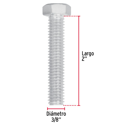 Bolsa con 60 tornillos 3/8' x 2' tipo máquina, FIERO | TORM-3/8X2 | 44578
