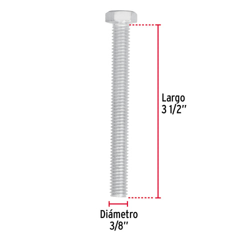 Bolsa con 30 tornillos 3/8' x 3-1/2' tipo máquina, FIERO | TORM-3/8X3-1/2 | 44581