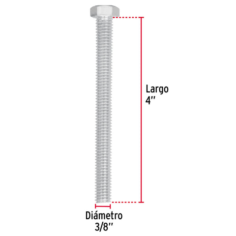 Bolsa con 30 tornillos 3/8' x 4' tipo máquina, FIERO | TORM-3/8X4 | 44582