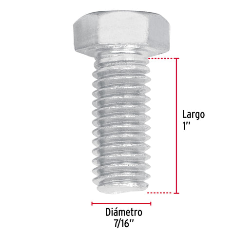 Bolsa con 60 tornillos 7/16' x 1' tipo máquina, FIERO | TORM-7/16X1 | 44583