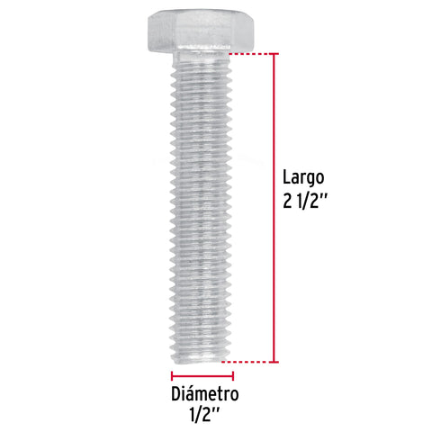 Bolsa con 20 tornillos 1/2' x 2-1/2' tipo máquina, FIERO | TORM-1/2X2-1/2 | 44595