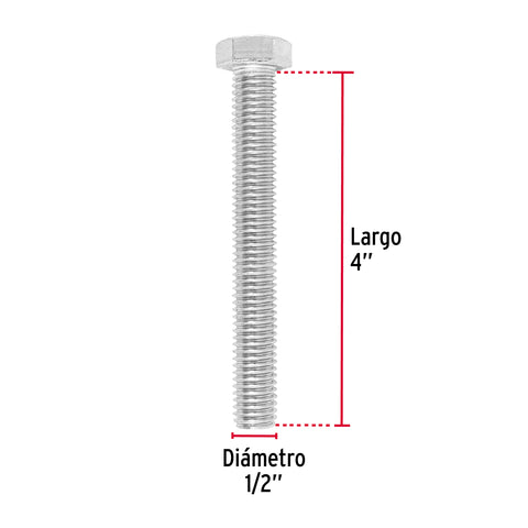 Bolsa con 15 tornillos 1/2' x 4' tipo máquina, FIERO | TORM-1/2X4 | 44598