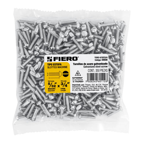 Bolsa con 350 tornillos 5/32' x 3/4' tipo estufa, FIERO | TORE-5/32X3/4 | 44608