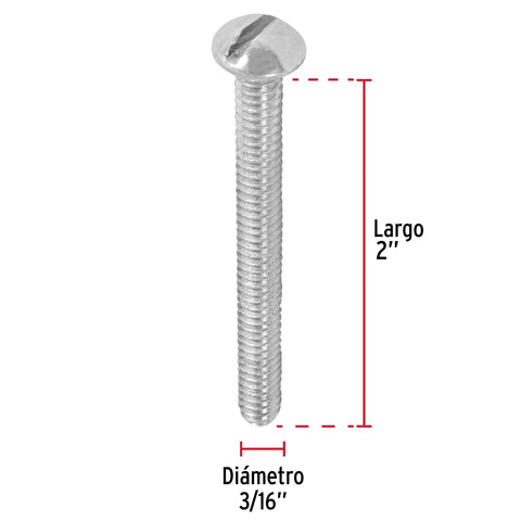 Bolsa con 100 tornillos 3/16' x 2' tipo estufa, FIERO | TORE-3/16X2 | 44620