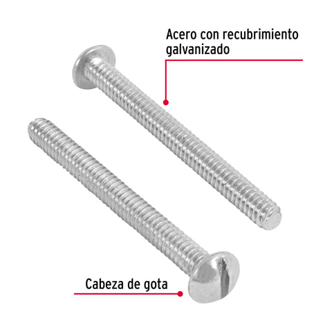 Bolsa con 100 tornillos 3/16' x 2' tipo estufa, FIERO | TORE-3/16X2 | 44620
