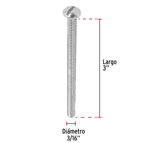 Bolsa con 100 tornillos 3/16' x 3' tipo estufa, FIERO | TORE-3/16X3 | 44622