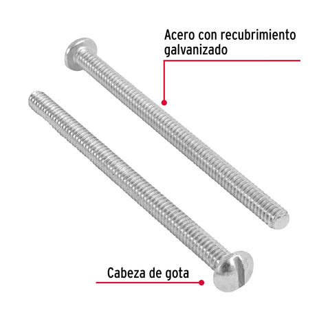 Bolsa con 100 tornillos 3/16' x 3' tipo estufa, FIERO | TORE-3/16X3 | 44622