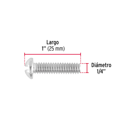 Bolsa con 100 tornillos 1/4' x 1' tipo estufa, FIERO | TORE-1/4X1 | 44626