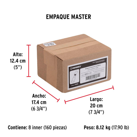 Bisagra tubular soldable de 1/2', HERMEX | BSO-1/2 | 44636