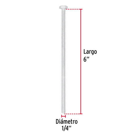 Bolsa con 20 tornillos 1/4' x 6' tipo máquina, FIERO | TORM-1/4X6 | 44641