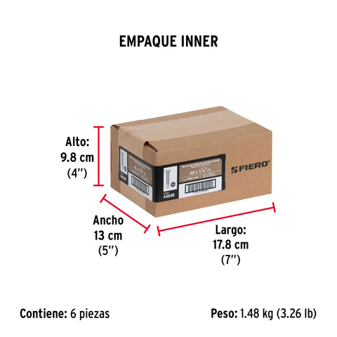 Bolsa con 100 pijas cabeza cruz, punta de broca 1-1/4' | PIBR-1-1/4C | 44648