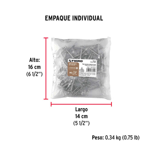 Bolsa con 100 pijas cabeza cruz, punta de broca 2', FIERO | PIBR-2C | 44650