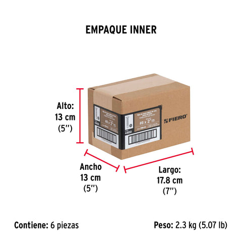 Bolsa con 100 pijas cabeza cruz, punta de broca 2', FIERO | PIBR-2C | 44650
