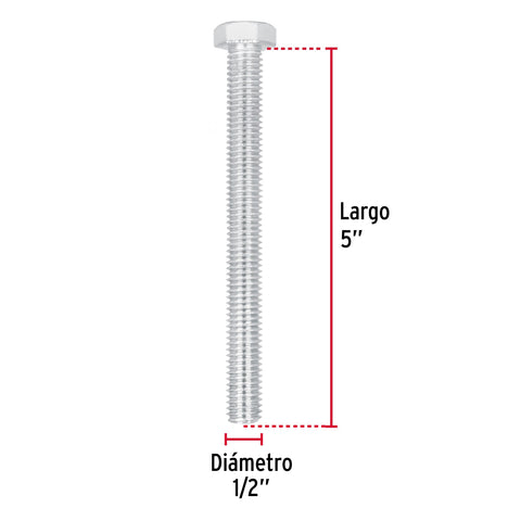 Bolsa con 10 tornillos 1/2' x 5' tipo máquina, FIERO | TORM-1/2X5 | 44666