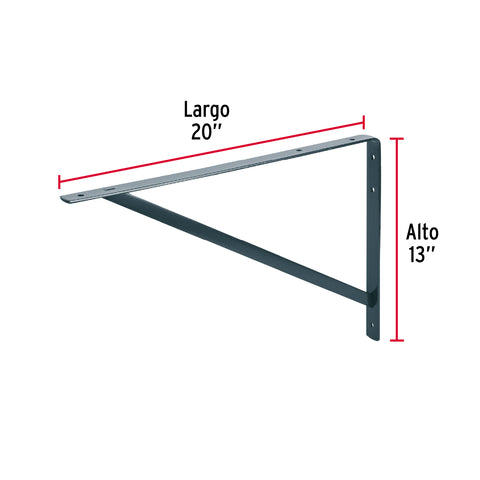 Ménsula de acero reforzada gris 13 x 20', FIERO | MER-20G | 44675
