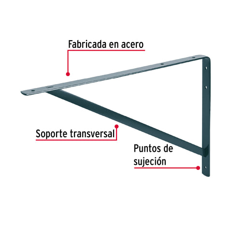 Ménsula de acero reforzada gris 13 x 20', FIERO | MER-20G | 44675