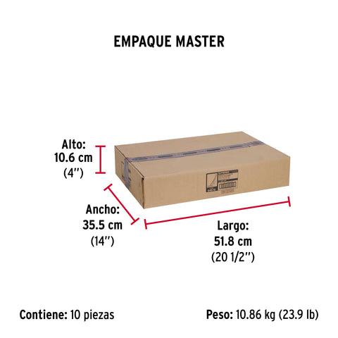 Ménsula de acero reforzada negra 13 x 20', FIERO | MER-20N | 44678