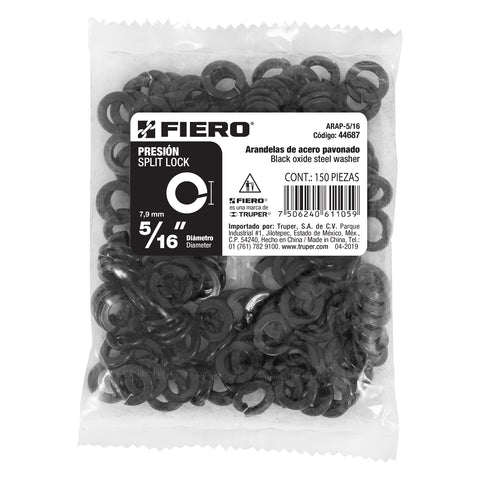 Bolsa con 150 arandelas de presión de 5/16', FIERO | ARAP-5/16 | 44687