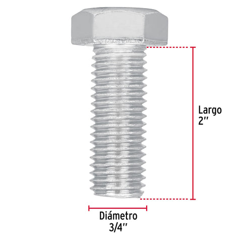 Bolsa con 6 tornillos 3/4' x 2' tipo máquina, FIERO | TORM-3/4X2 | 44702