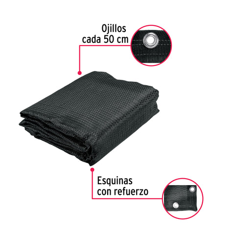 Toldo sombra monofilamento 80%, 3 m x 3.6 m, negro, FIERO | TOSO-803 | 44708