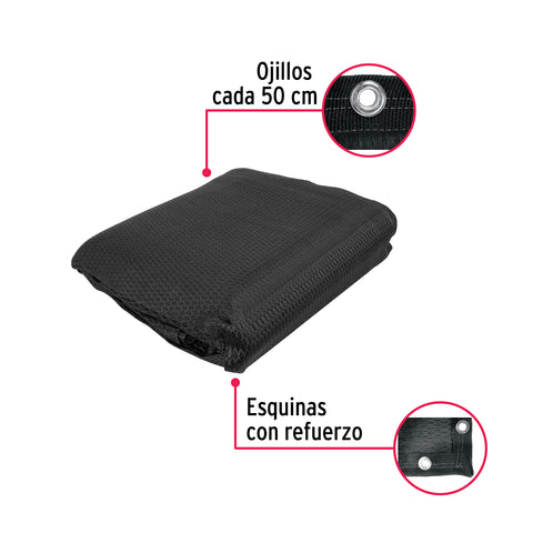 Toldo sombra monofilamento 80%, 5 m x 3.6 m, negro, FIERO | TOSO-805 | 44709