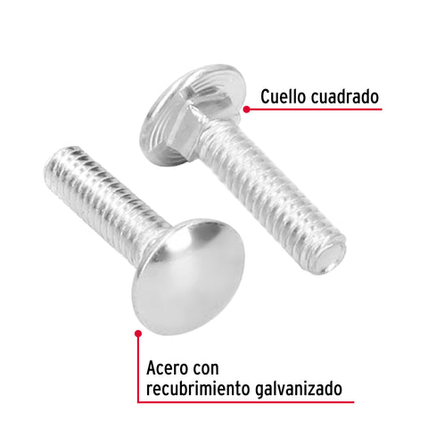 Bolsa con 100 tornillos 1/4' x 1' tipo coche, FIERO | TORC-1/4X1 | 44712
