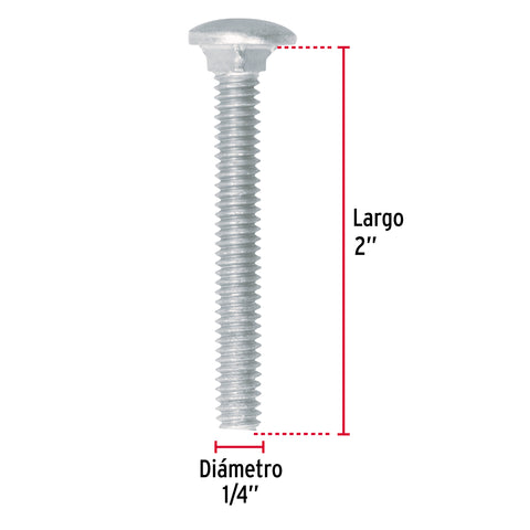 Bolsa con 60 tornillos 1/4' x 2' tipo coche, FIERO | TORC-1/4X2 | 44715