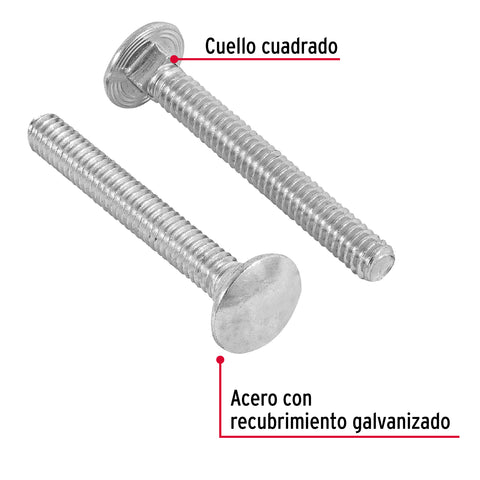 Bolsa con 60 tornillos 1/4' x 2' tipo coche, FIERO | TORC-1/4X2 | 44715
