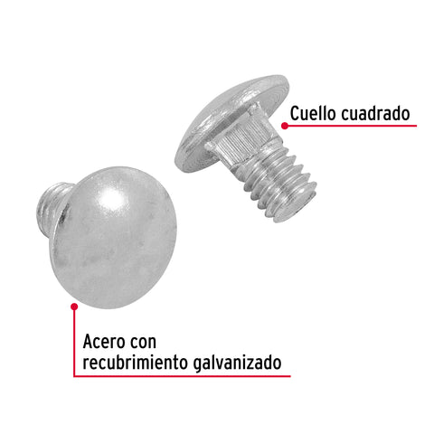 Bolsa con 100 tornillos 5/16' x 1/2' tipo coche, FIERO | TORC-5/16X1/2 | 44718