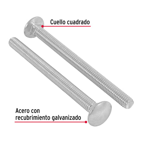 Bolsa con 50 tornillos 5/16' x 4' tipo coche, FIERO | TORC-5/16X4 | 44727