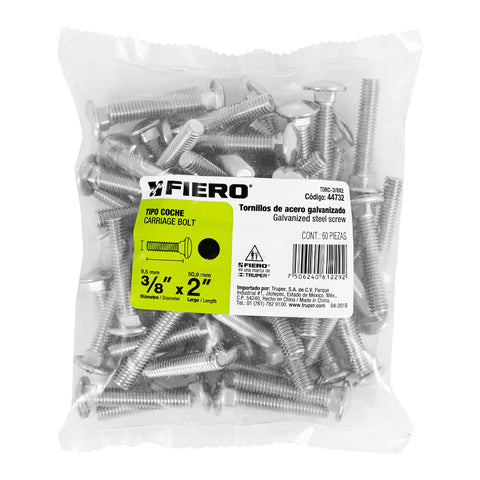 Bolsa con 60 tornillos 3/8' x 2' tipo coche, FIERO | TORC-3/8X2 | 44732