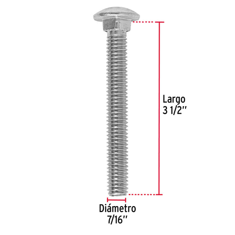 Bolsa con 20 tornillos 7/16' x 3-1/2' tipo coche, FIERO | TORC-7/16X3-1/2 | 44743