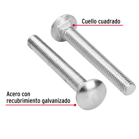 Bolsa con 20 tornillos 7/16' x 3-1/2' tipo coche, FIERO | TORC-7/16X3-1/2 | 44743