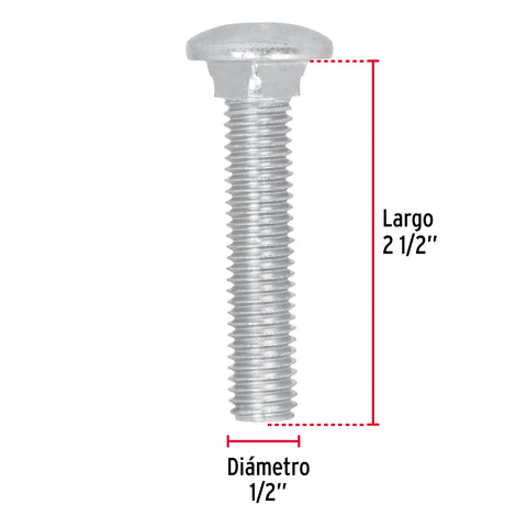 Bolsa con 20 tornillos 1/2' x 2-1/2' tipo coche, FIERO | TORC-1/2X2-1/2 | 44749