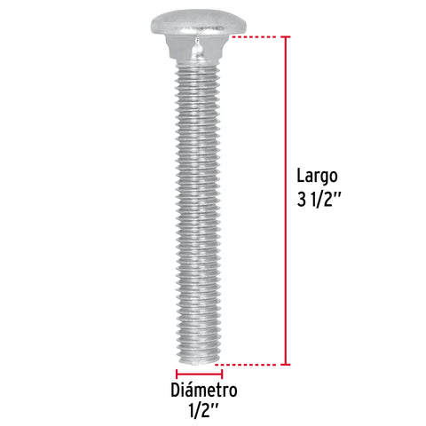 Bolsa con 20 tornillos 1/2' x 3-1/2' tipo coche, FIERO | TORC-1/2X3-1/2 | 44751