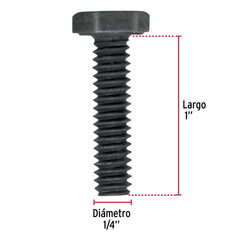 Bolsa con 100 tornillos 1/4' x 1' acero grado 5, FIERO | TOR5-1/4X1 | 44765