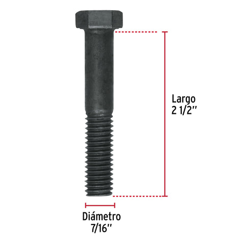 Bolsa con 30 tornillos 7/16' x 2-1/2' acero grado 5, FIERO | TOR5-7/16X2-1/2 | 44794