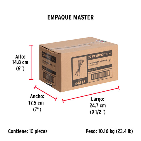 Bolsa con 1 kg de clavo estándar 1' con cabeza, FIERO | CLE-1B | 44813
